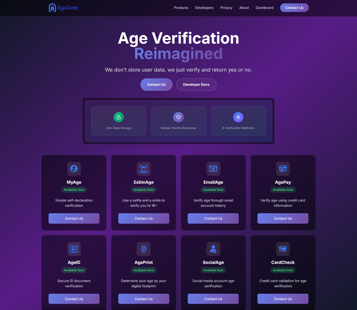 Agegate.app Platform Screenshot